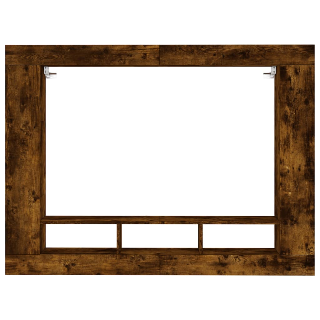 vidaXL Meuble TV chêne fumé 152x22x113 cm bois d'ingénierie