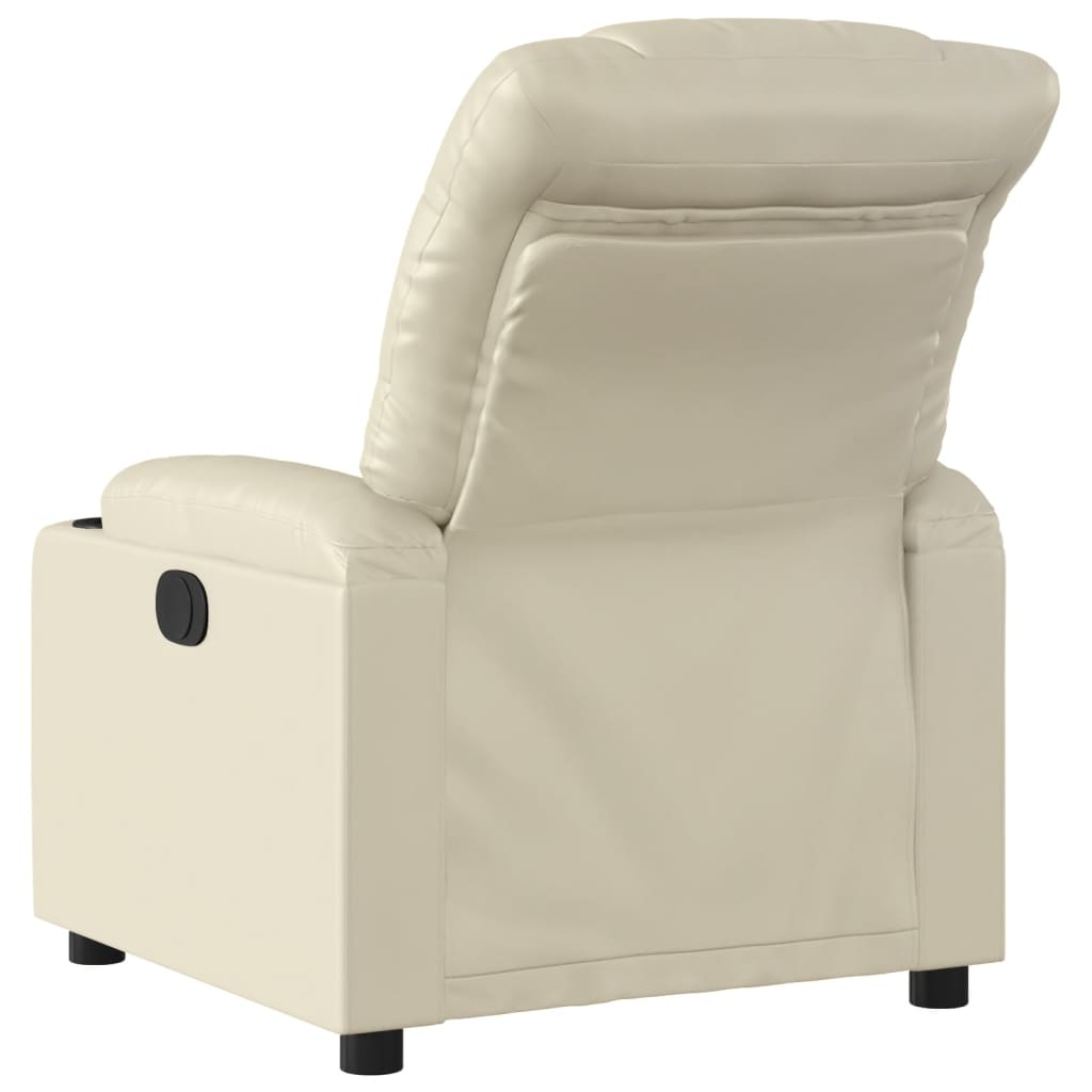 vidaXL Fauteuil inclinable électrique Crème Similicuir