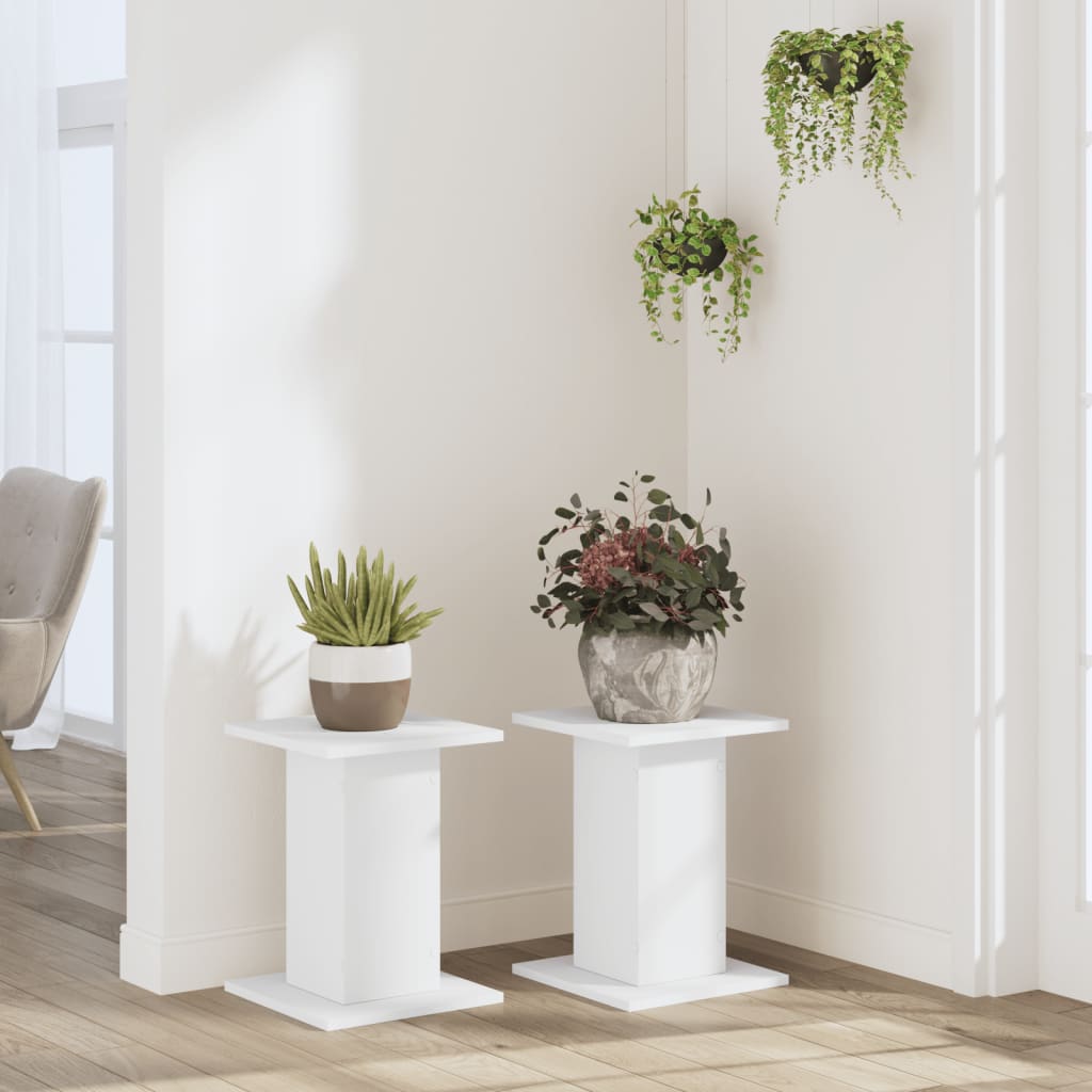 vidaXL Supports pour plantes 2 pcs blanc 30x30x40 cm bois d'ingénierie