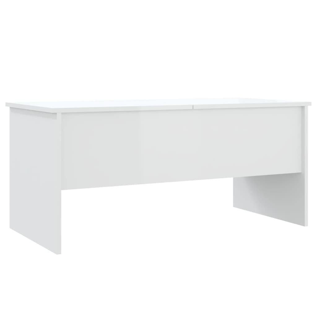 vidaXL Table basse blanc brillant 102x50,5x46,5 cm bois d'ingénierie