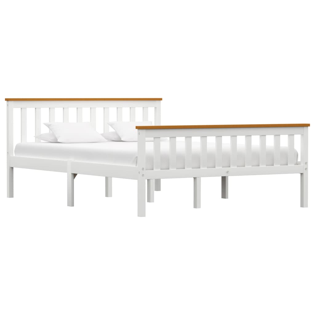 vidaXL Cadre de lit sans matelas blanc bois de pin massif 140x200 cm