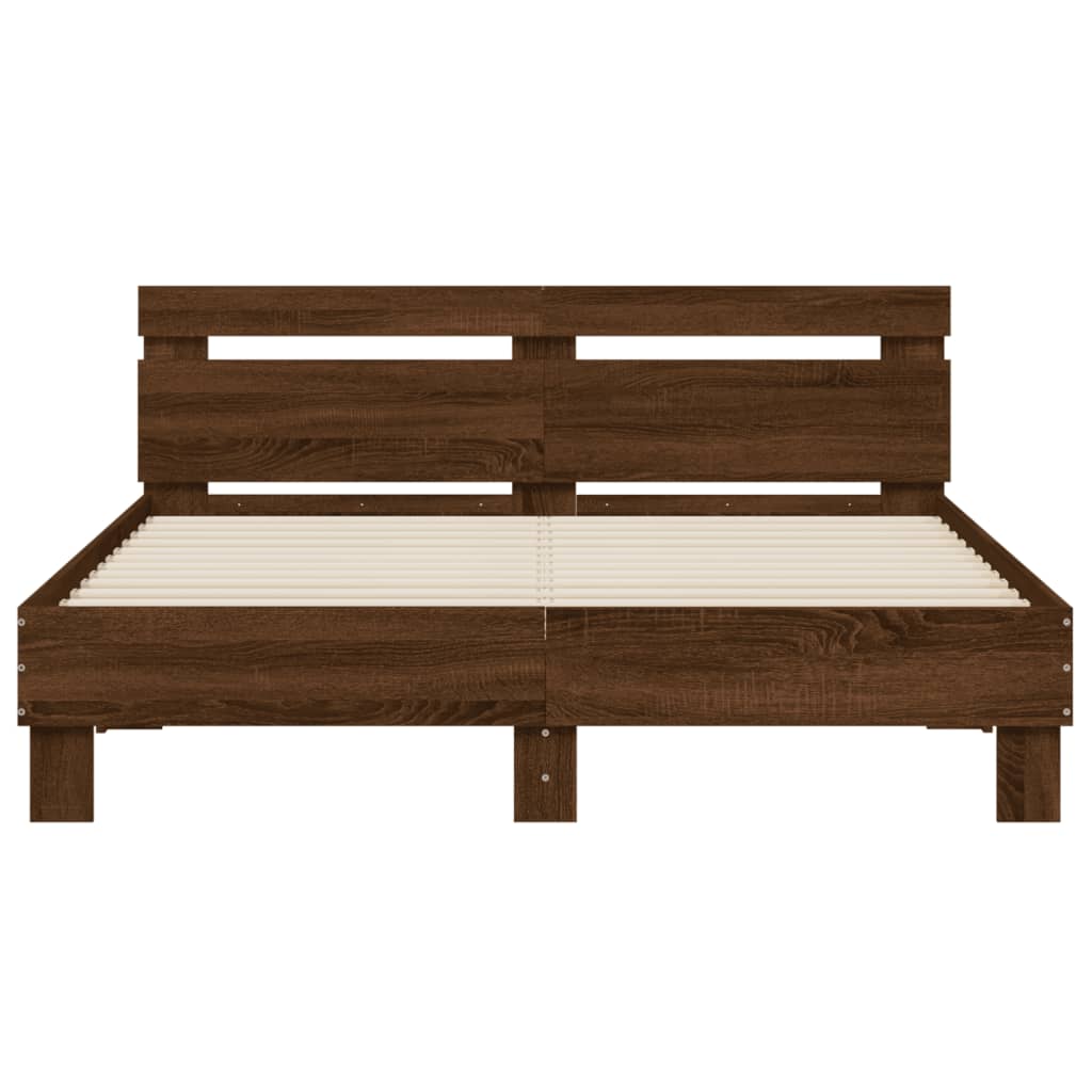 vidaXL Cadre de lit sans matelas chêne marron 140x200 cm