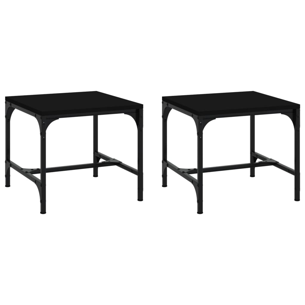 vidaXL Tables d'appoint 2 pcs Noir 40x40x35 cm Bois d'ingénierie