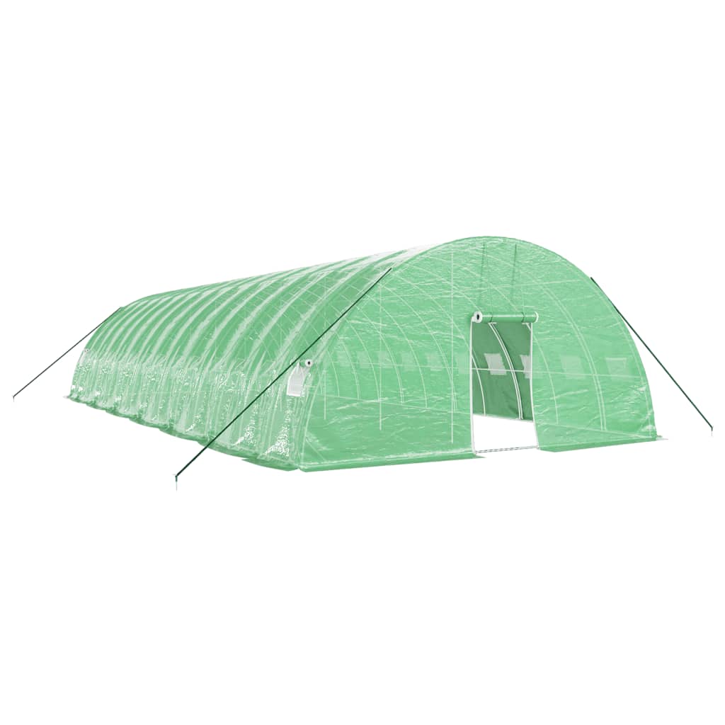 vidaXL Serre avec cadre en acier vert 84 m² 14x6x2,85 m