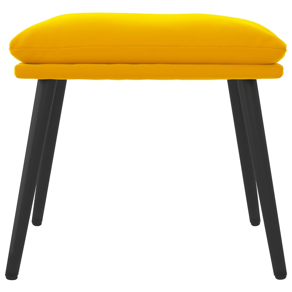 vidaXL Repose-pied Jaune moutarde 45x29,5x35 cm Velours