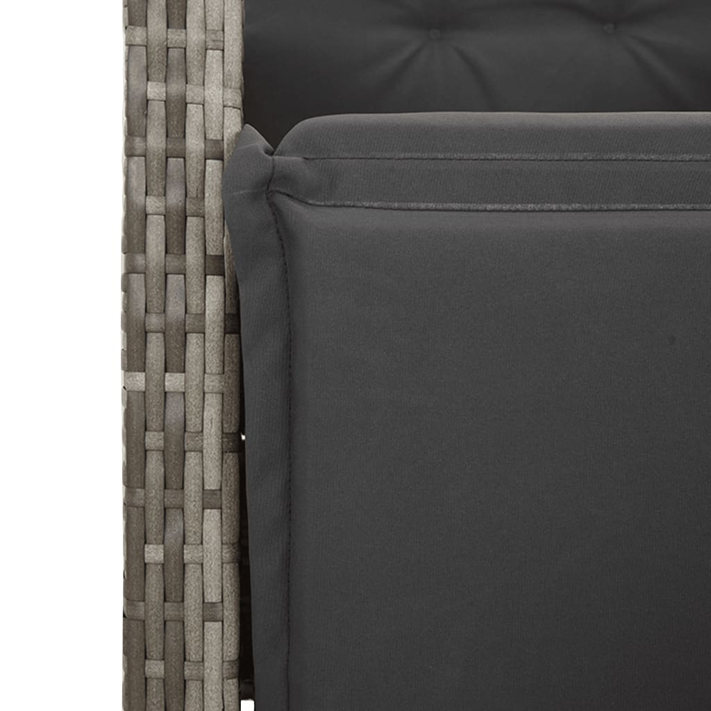 vidaXL Ensemble à manger de jardin 9 pcs coussins gris résine tressée