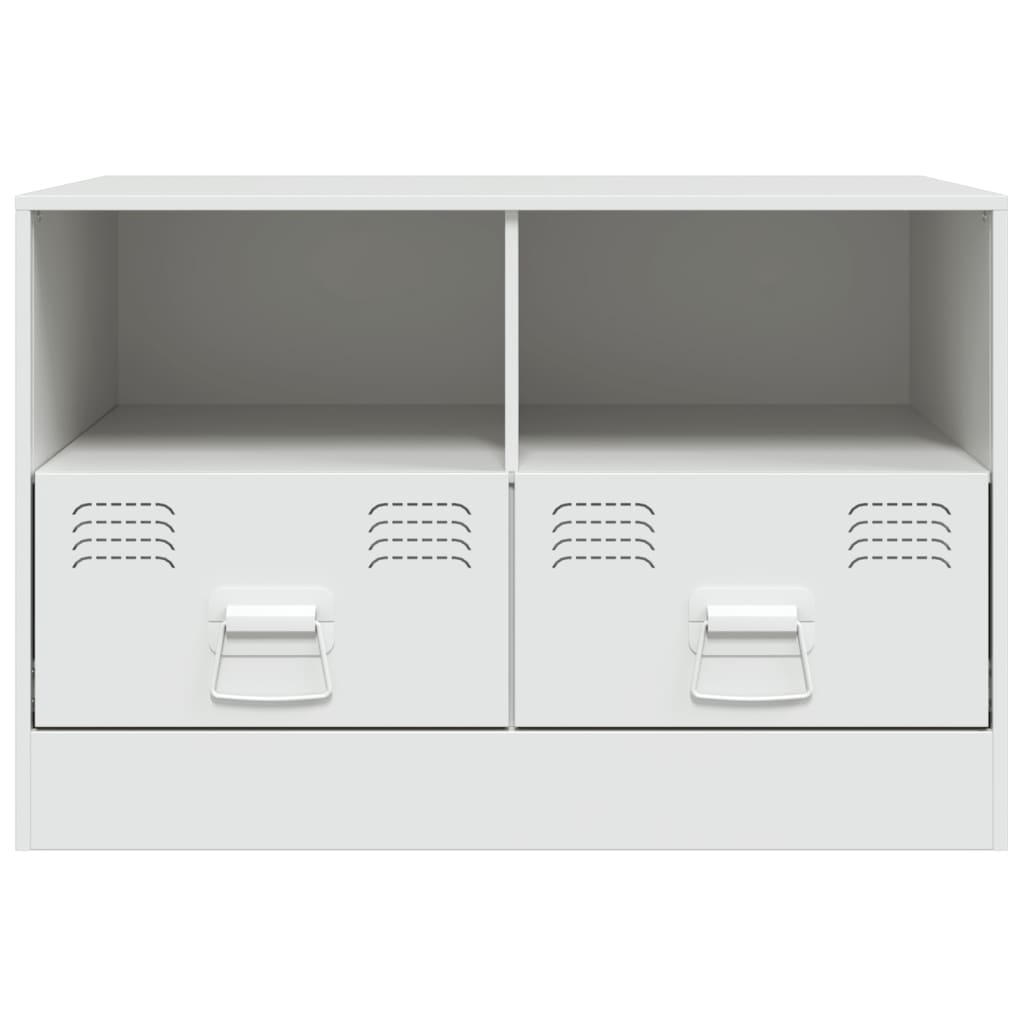 vidaXL Meuble TV blanc 67x39x44 cm acier