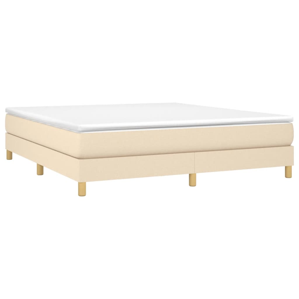 vidaXL Sommier à lattes de lit avec matelas Crème 180x200 cm Tissu