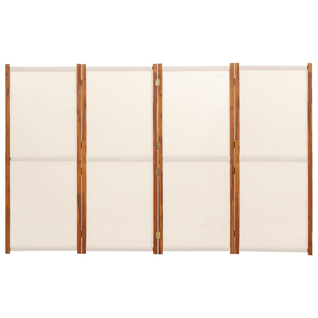 vidaXL Cloison de séparation 4 panneaux Blanc crème 280x180 cm