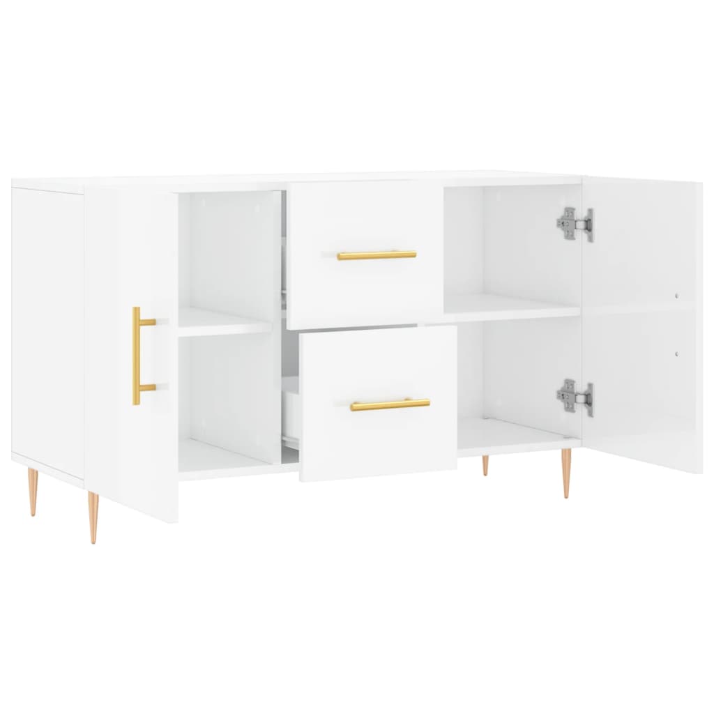 vidaXL Buffet blanc brillant 100x36x60 cm bois d'ingénierie