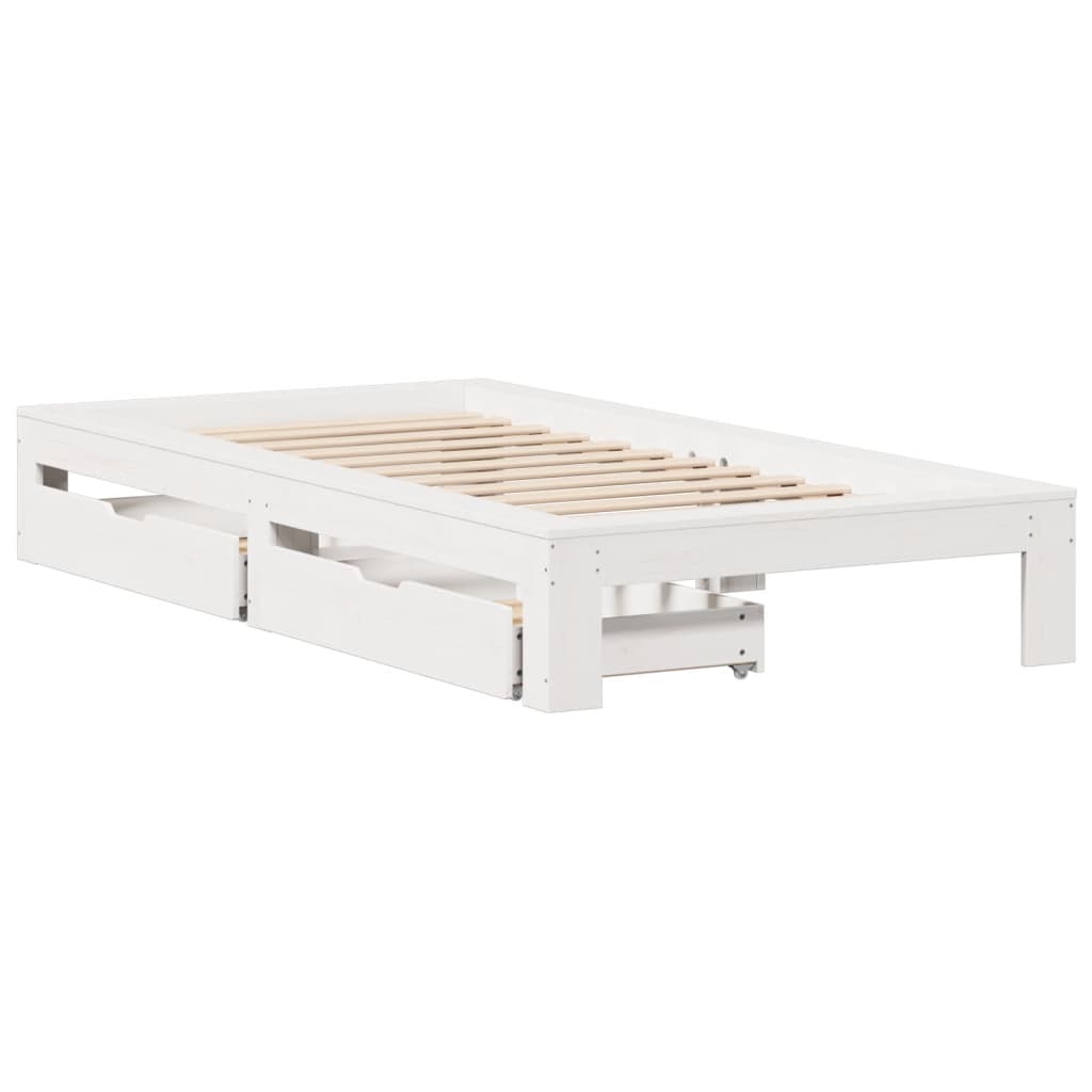 vidaXL Cadre de lit sans matelas blanc 90x200 cm bois de pin massif