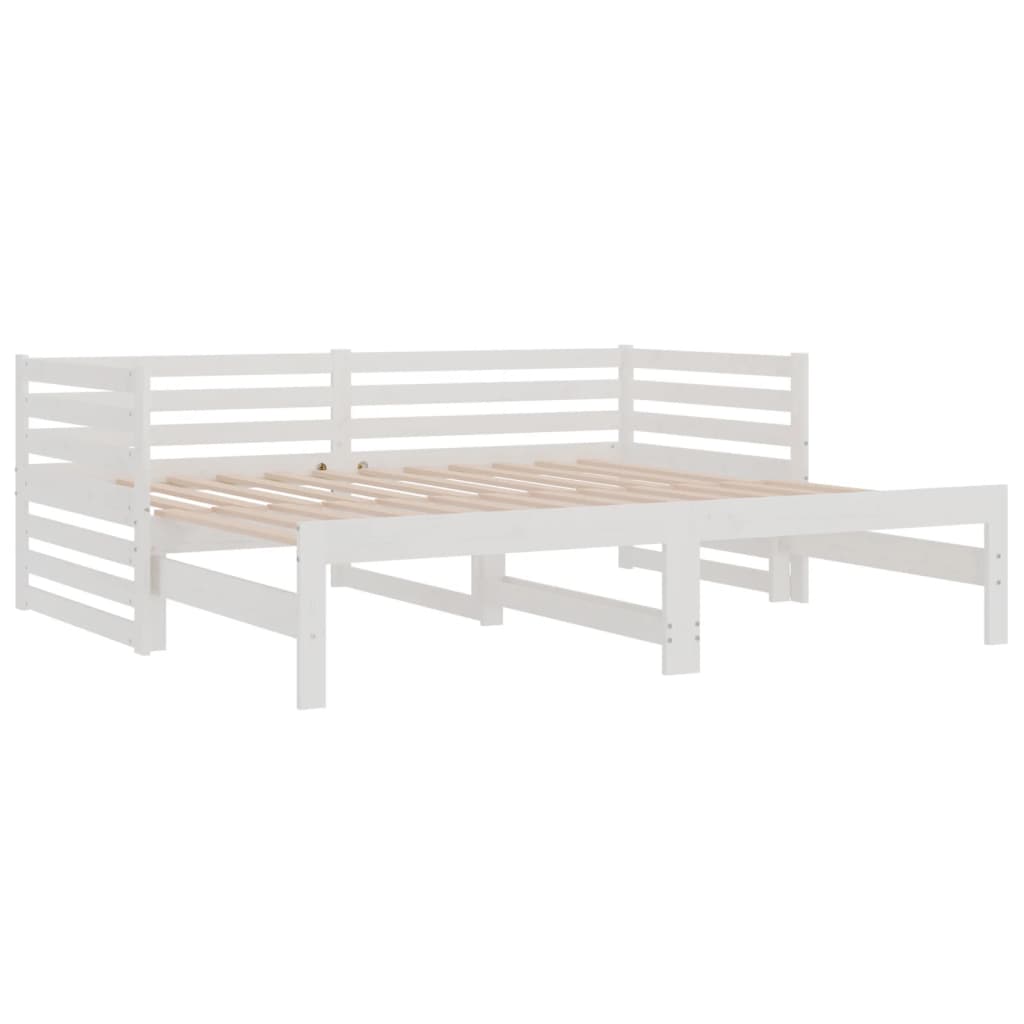 vidaXL Lit coulissant sans matelas blanc 2x(90x190) cm