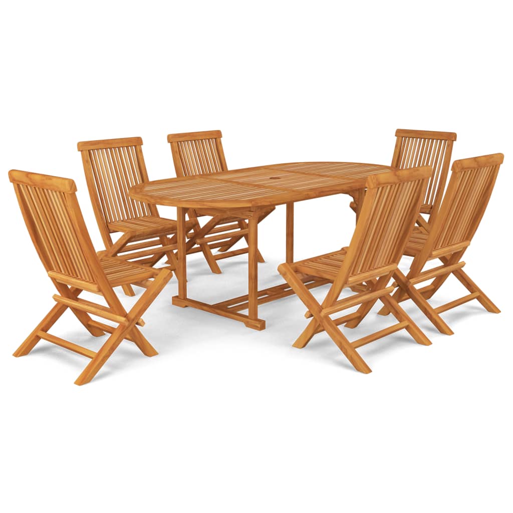 vidaXL Ensemble à manger de jardin 7 pcs Bois de teck massif