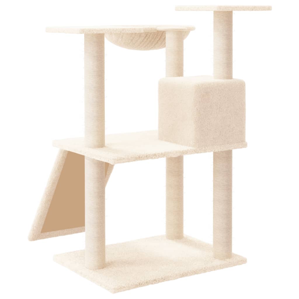 vidaXL Arbre à chat avec griffoirs en sisal Crème 83 cm