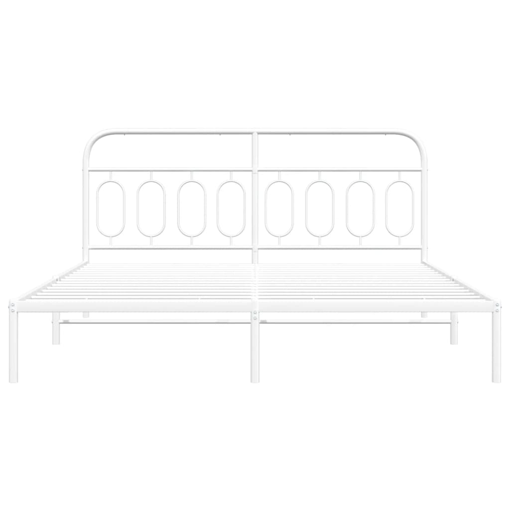 vidaXL Cadre de lit métal sans matelas et tête de lit blanc 183x213 cm