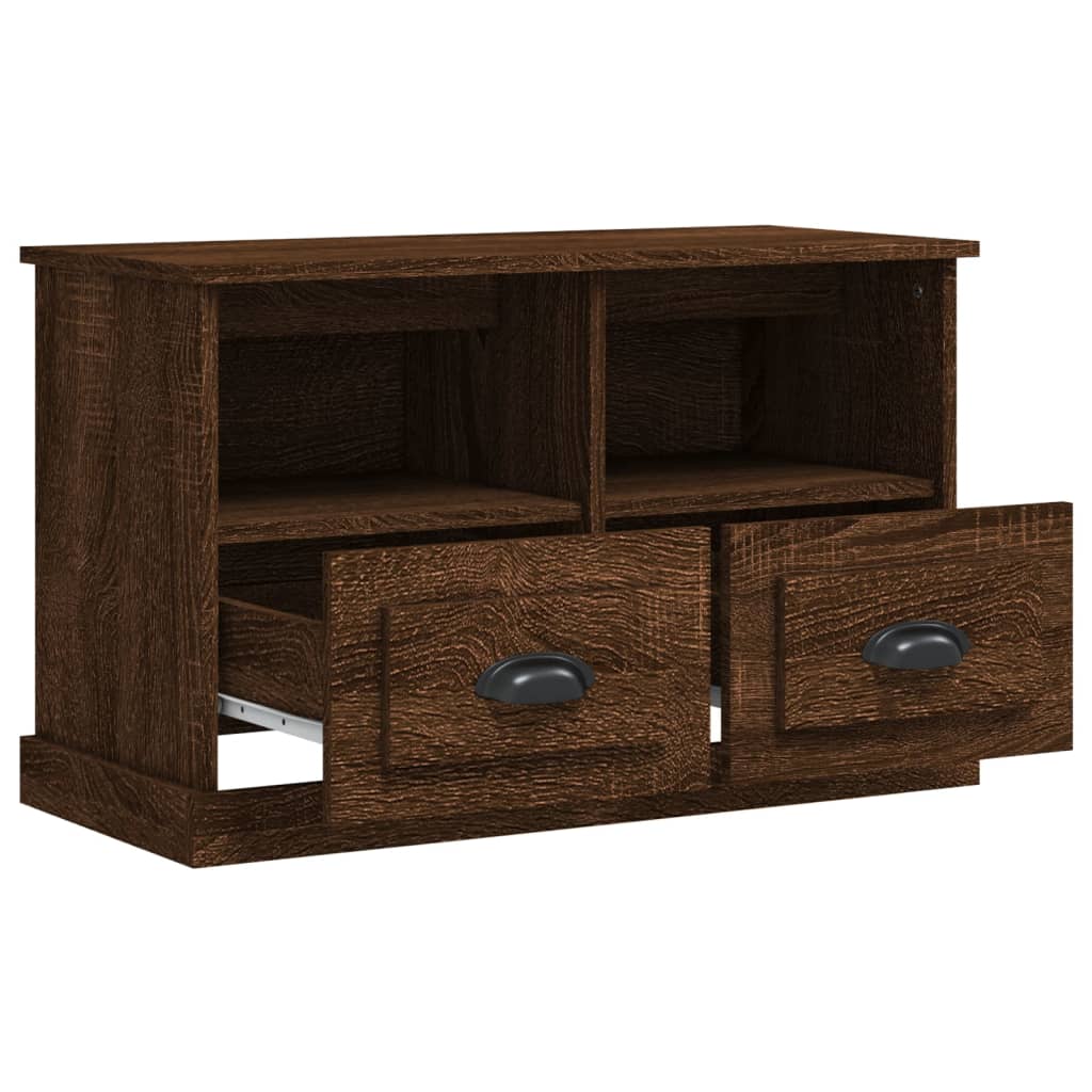 vidaXL Meuble TV chêne marron 80x35x50 cm bois d'ingénierie