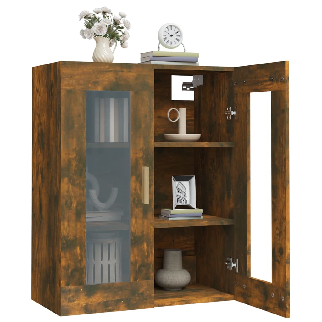 vidaXL Armoire murale suspendue Chêne fumé 69,5x34x90 cm