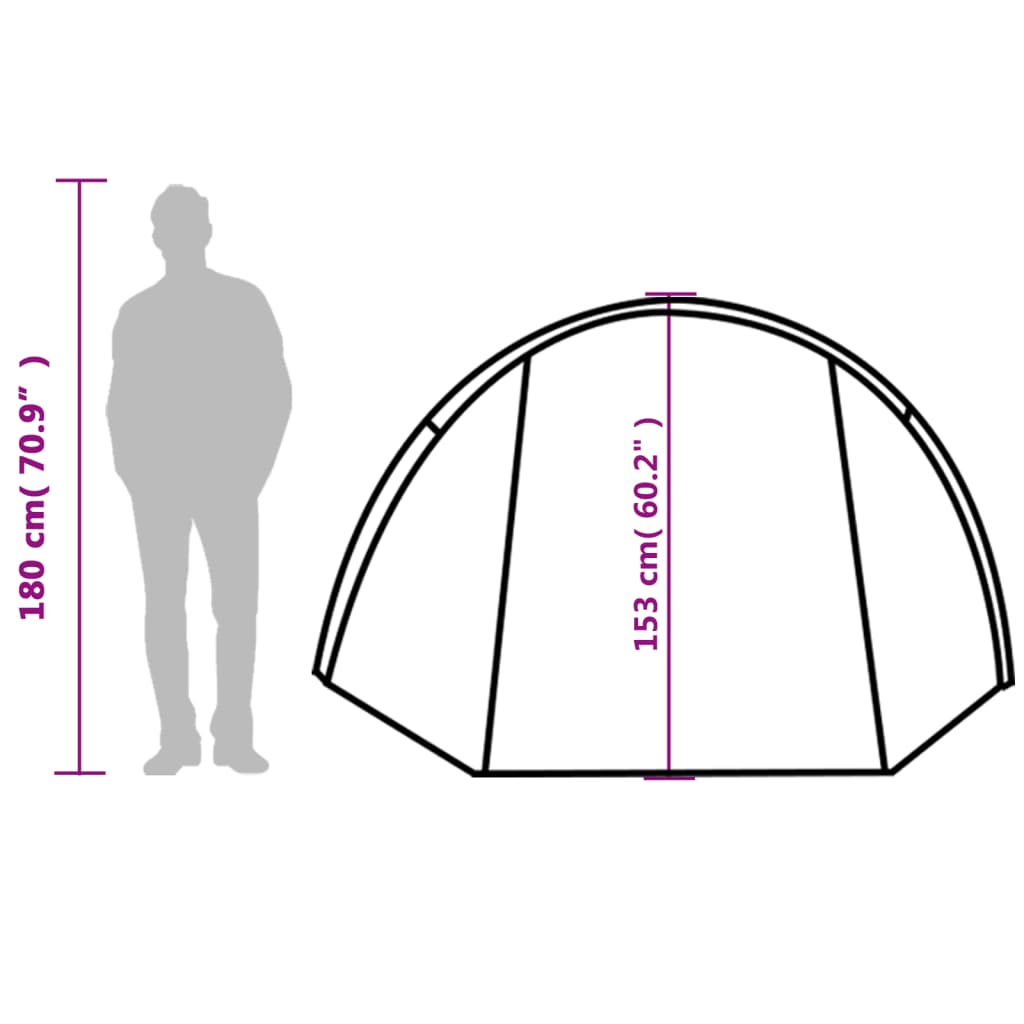 vidaXL Tente de camping tunnel 4 personnes gris et orange imperméable