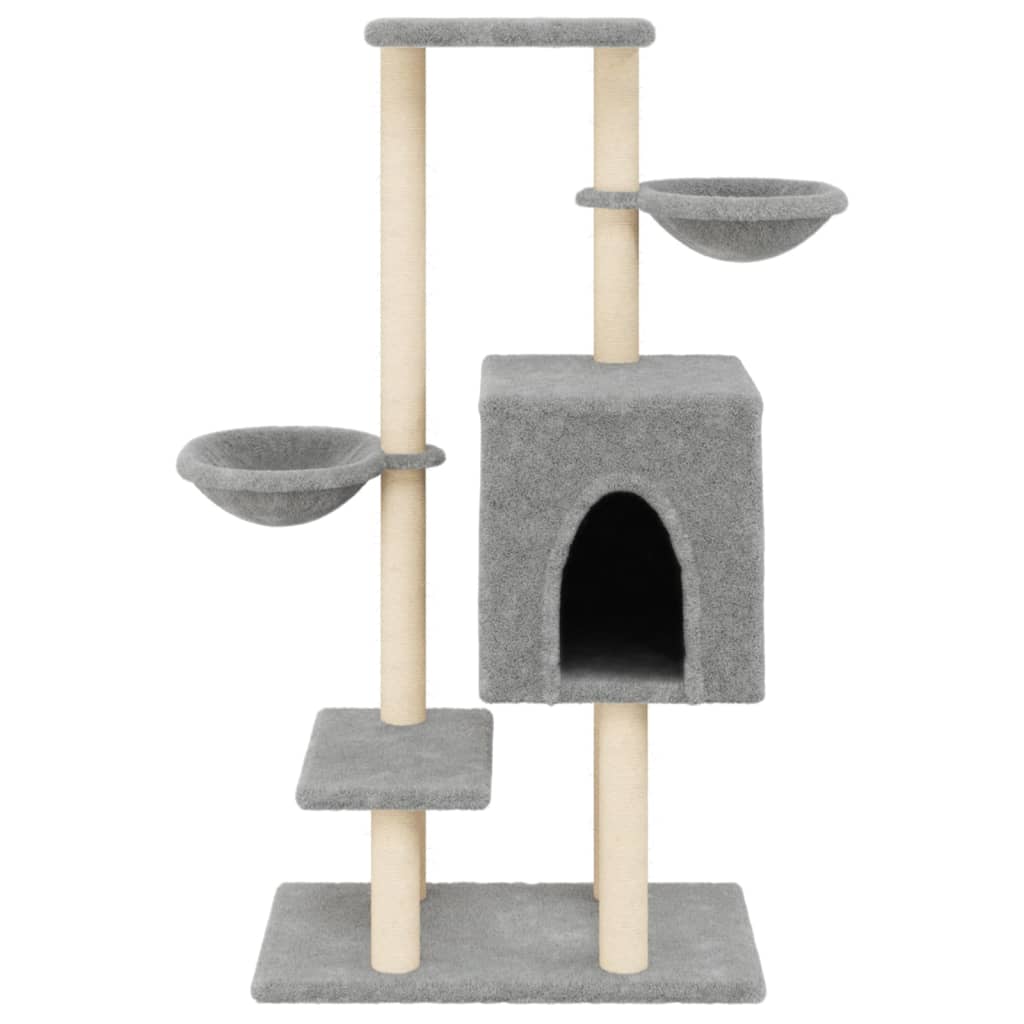 vidaXL Arbre à chat avec griffoirs en sisal gris clair 117 cm