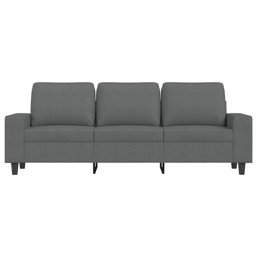 vidaXL Canapé à 3 places avec repose-pieds Gris foncé 180 cm Tissu