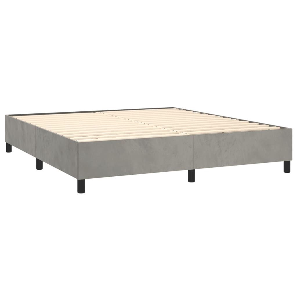 vidaXL Sommier à lattes de lit et matelas Gris clair 180x200cm Velours