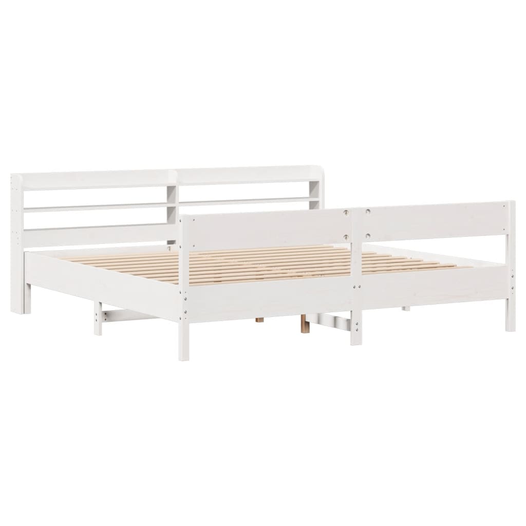 vidaXL Cadre de lit sans matelas blanc 180x200 cm bois massif de pin