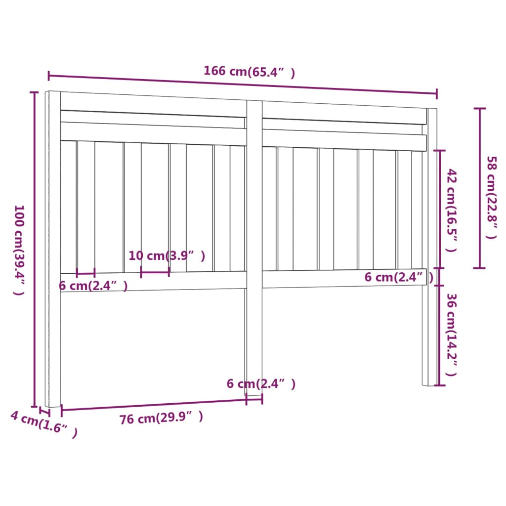 vidaXL Tête de lit Blanc 166x4x100 cm Bois massif de pin