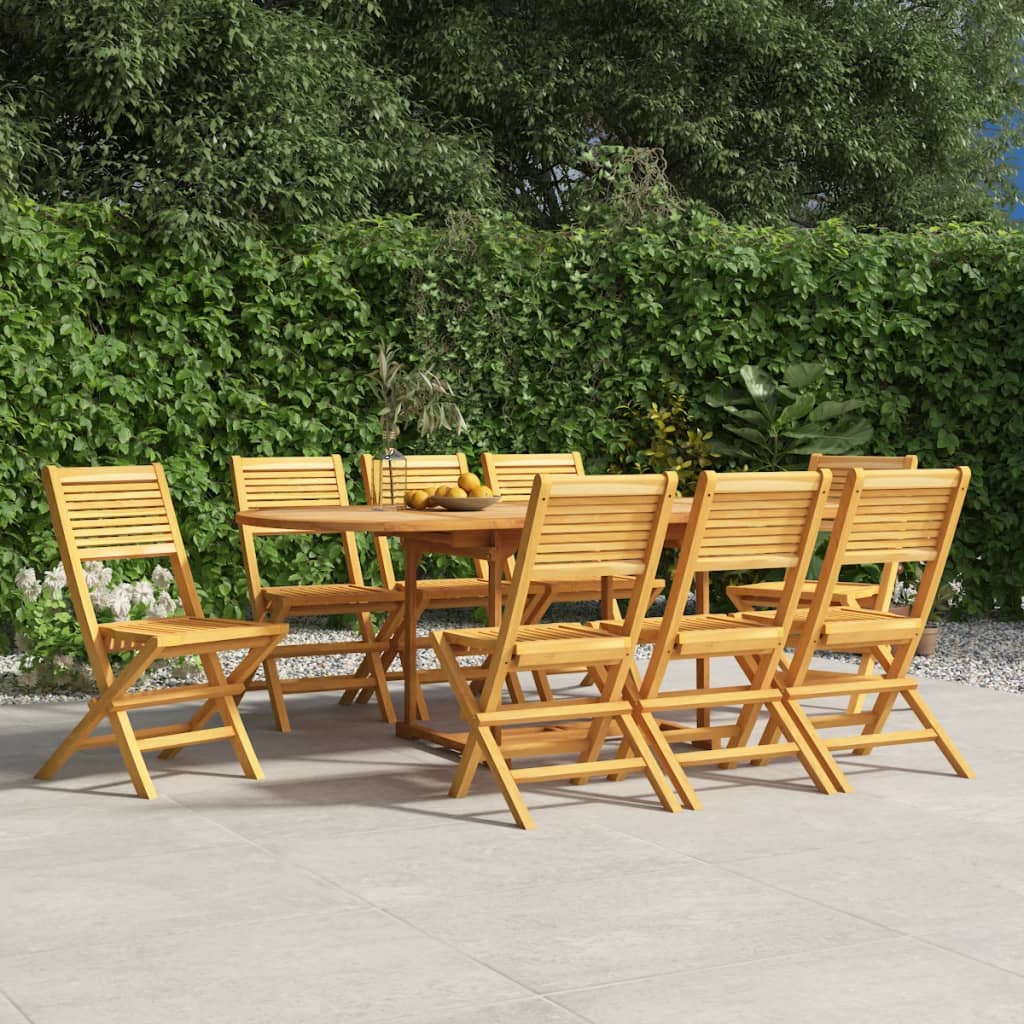 vidaXL Chaises de jardin pliantes lot de 8 47x62x90cm bois massif teck