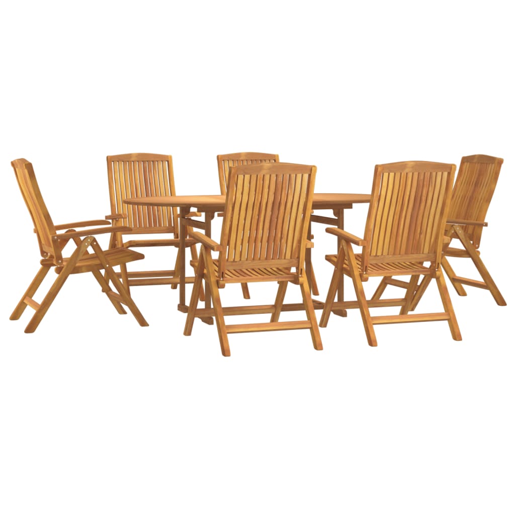 vidaXL Ensemble à manger de jardin 7 pcs Bois de teck solide