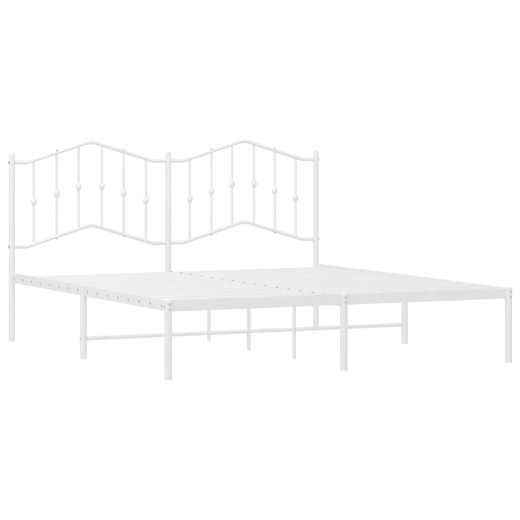 vidaXL Cadre de lit métal sans matelas et tête de lit blanc 183x213 cm