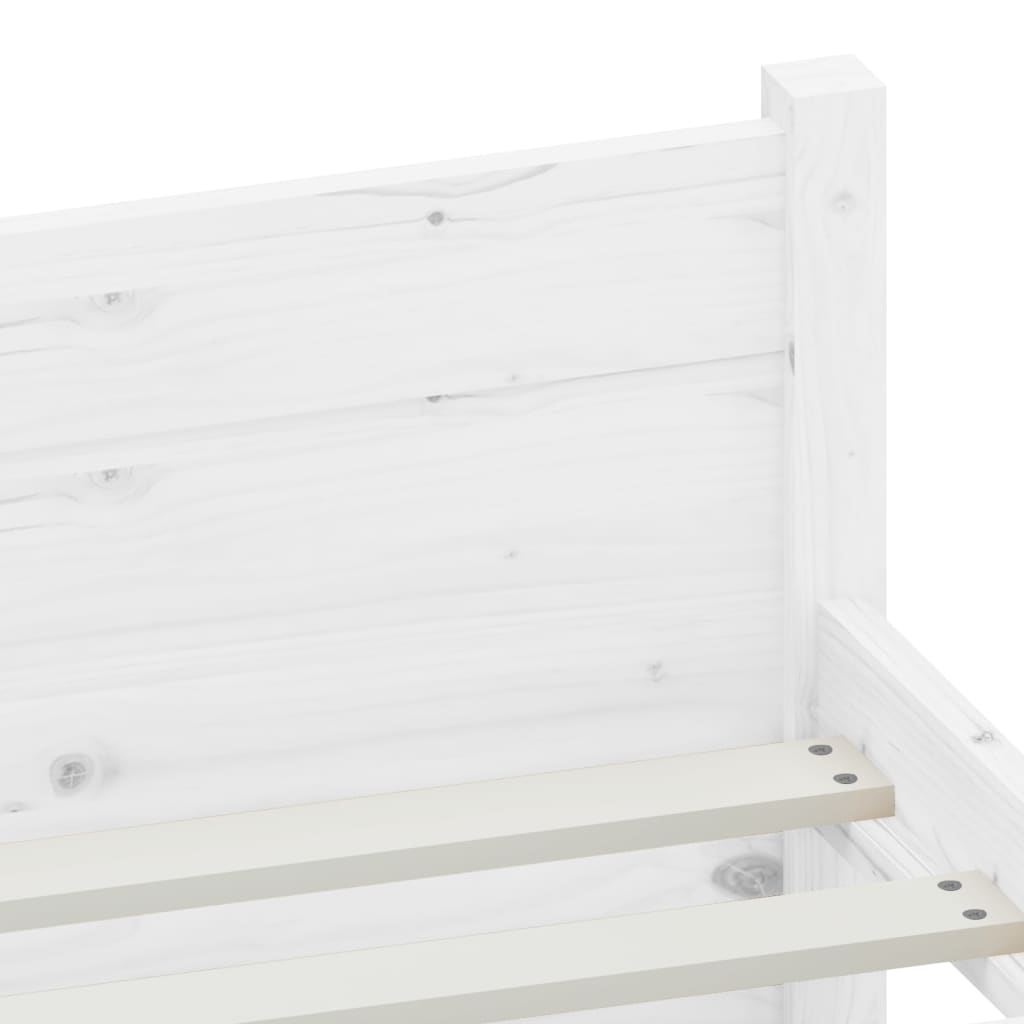 vidaXL Cadre de lit Blanc Bois massif 90x190 cm Simple