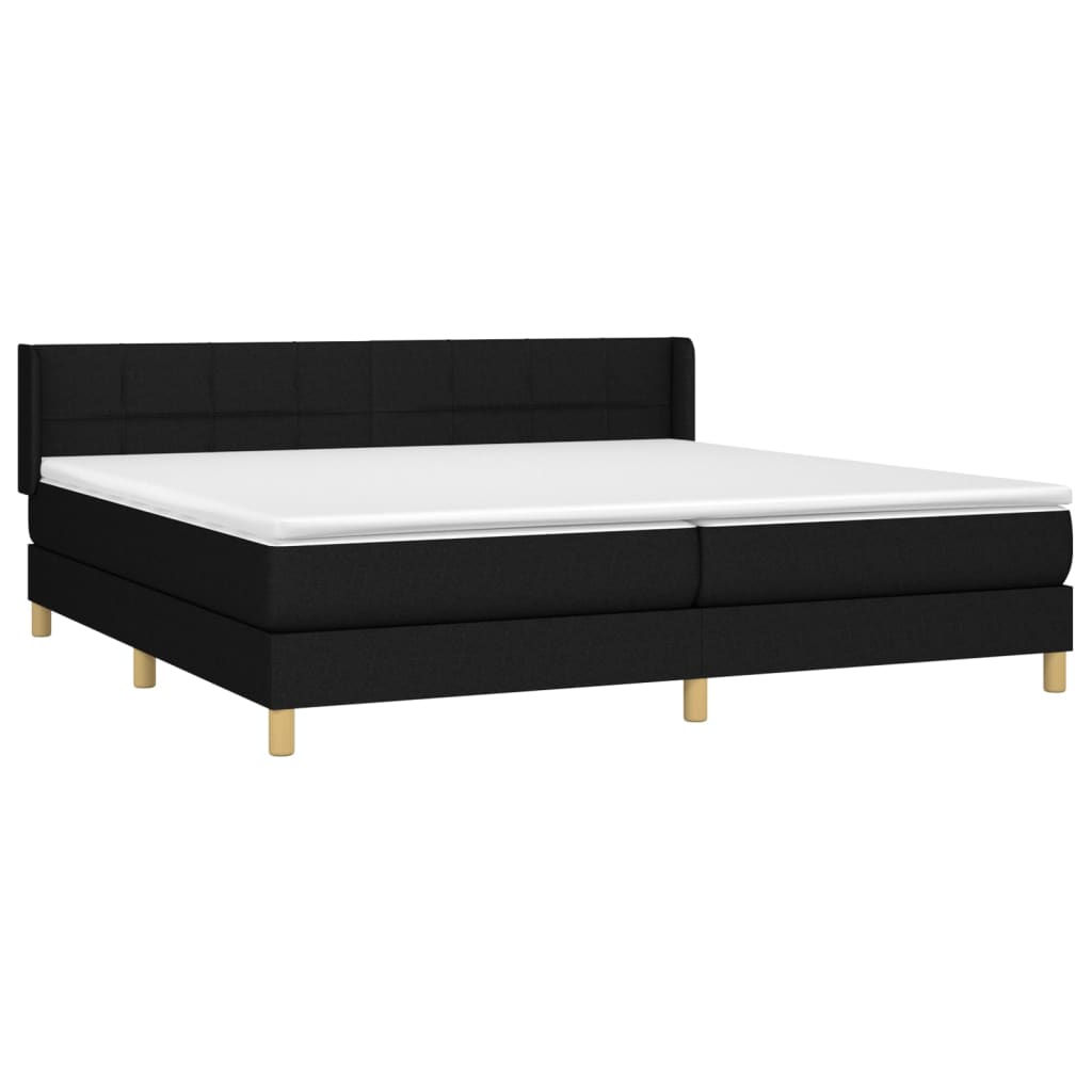 vidaXL Sommier à lattes de lit avec matelas Noir 200x200 cm Tissu