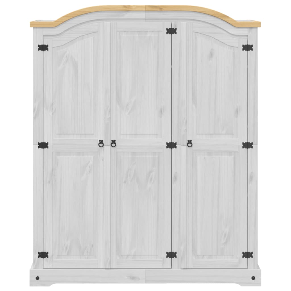 vidaXL Garde-robe Corona blanc 151,5x52x186 cm bois de pin massif