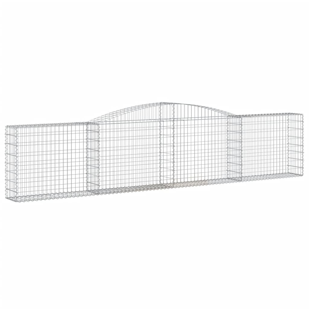 vidaXL Paniers à gabions arqués 10 pcs 400x30x80/100 cm Fer galvanisé