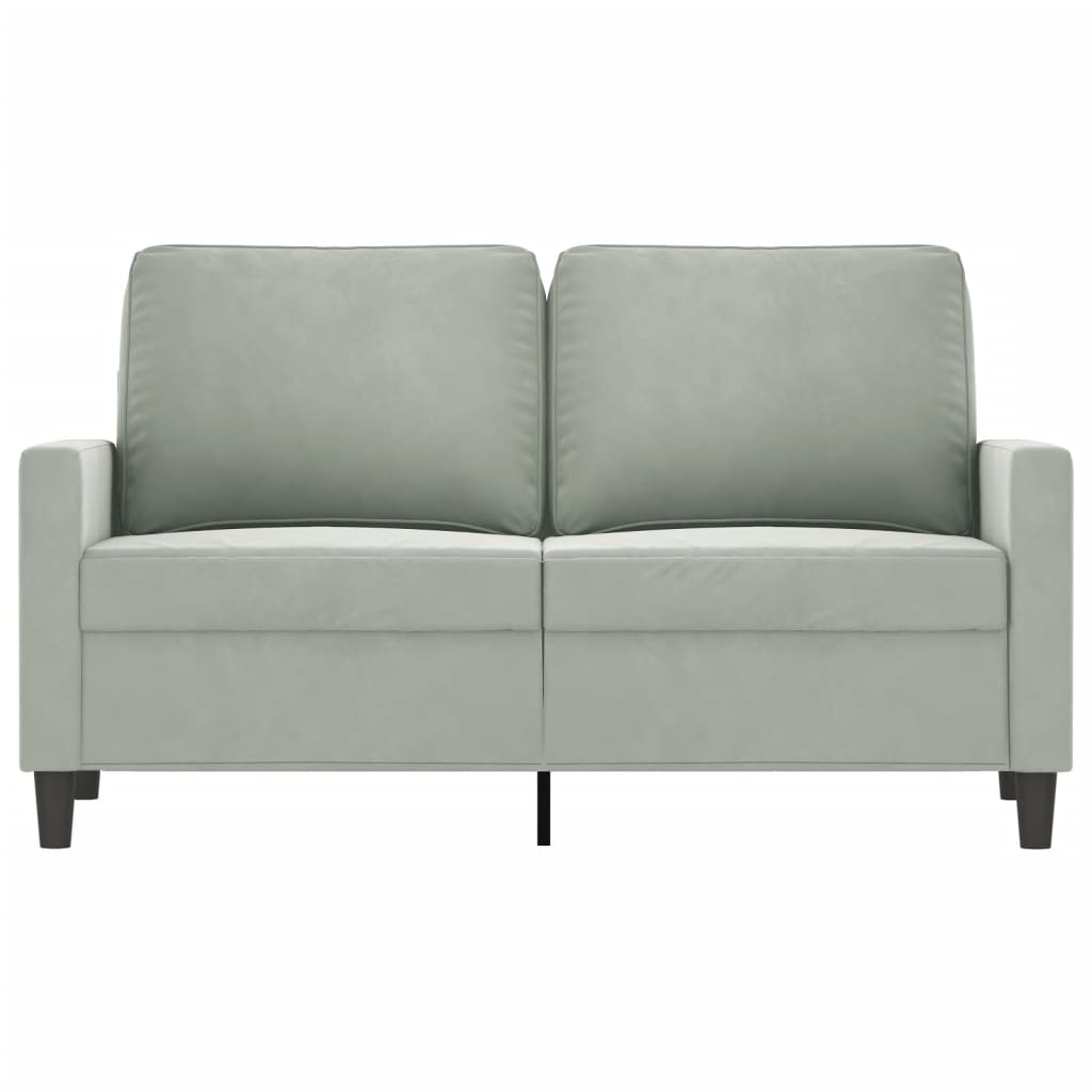 vidaXL Canapé à 2 places Gris clair 120 cm Velours