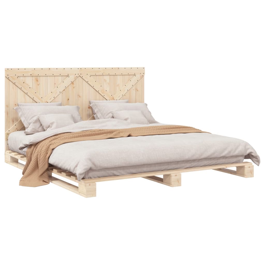 vidaXL Cadre de lit sans matelas avec tête de lit 200x200 cm