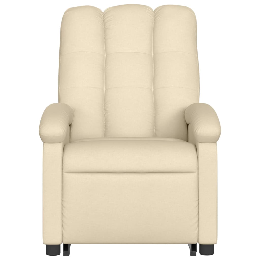 vidaXL Fauteuil inclinable Crème Tissu