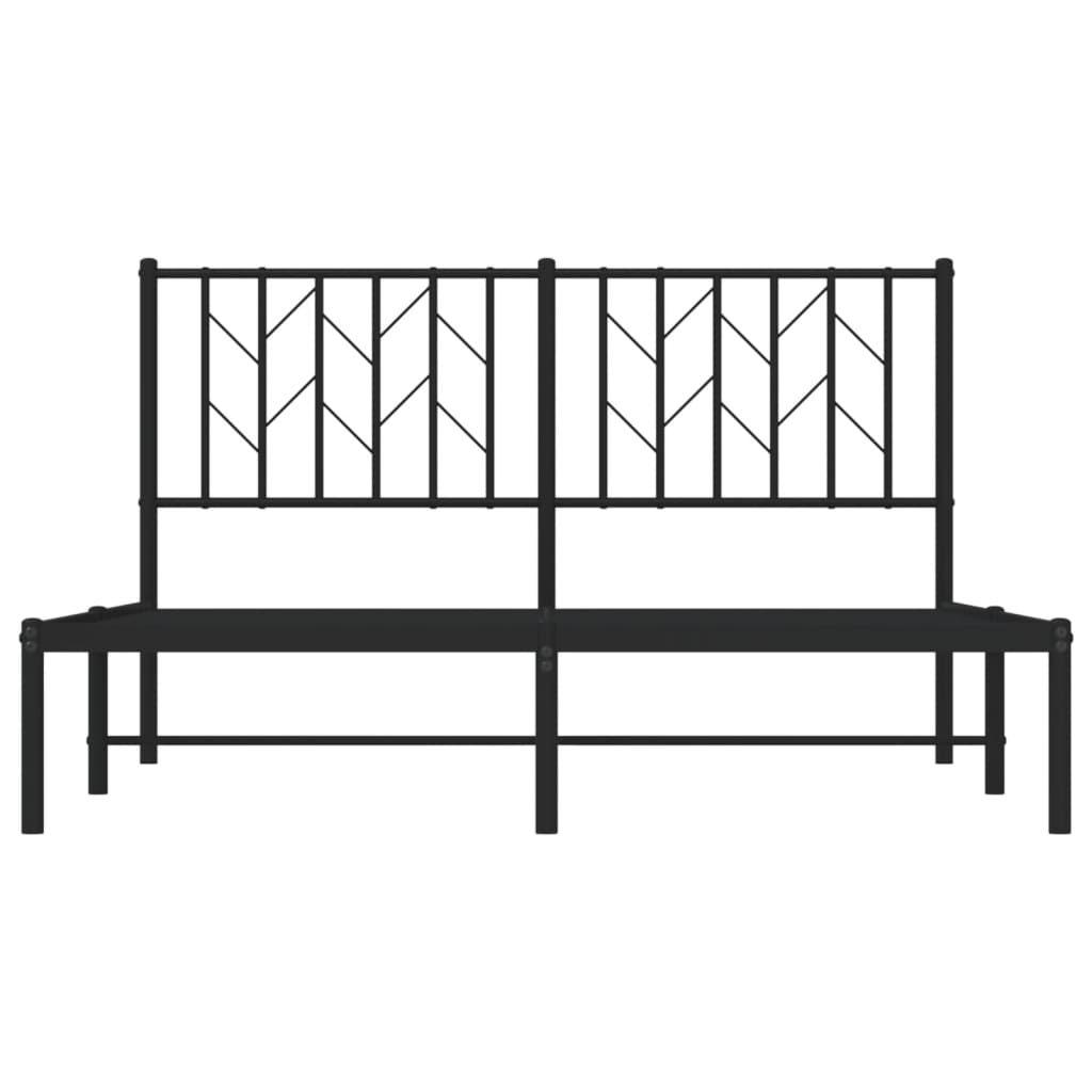 vidaXL Cadre de lit métal sans matelas avec tête de lit noir 140x200cm