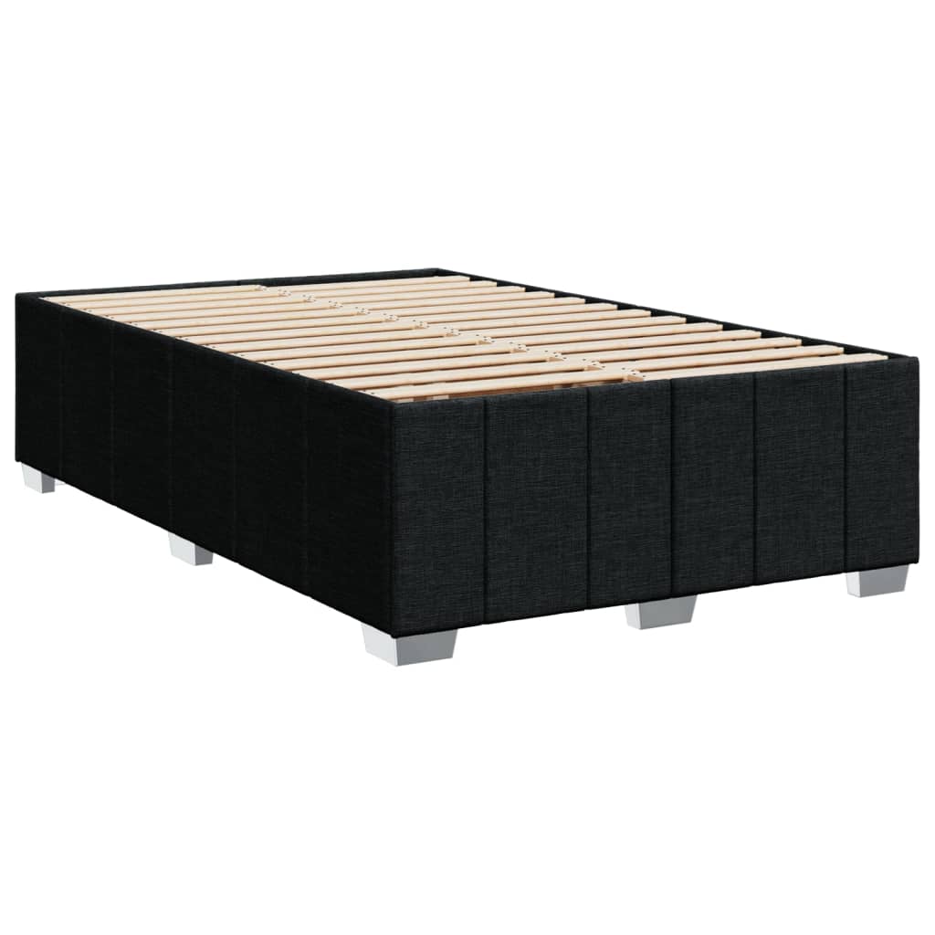 vidaXL Sommier à lattes de lit avec matelas Noir 120x200 cm Tissu