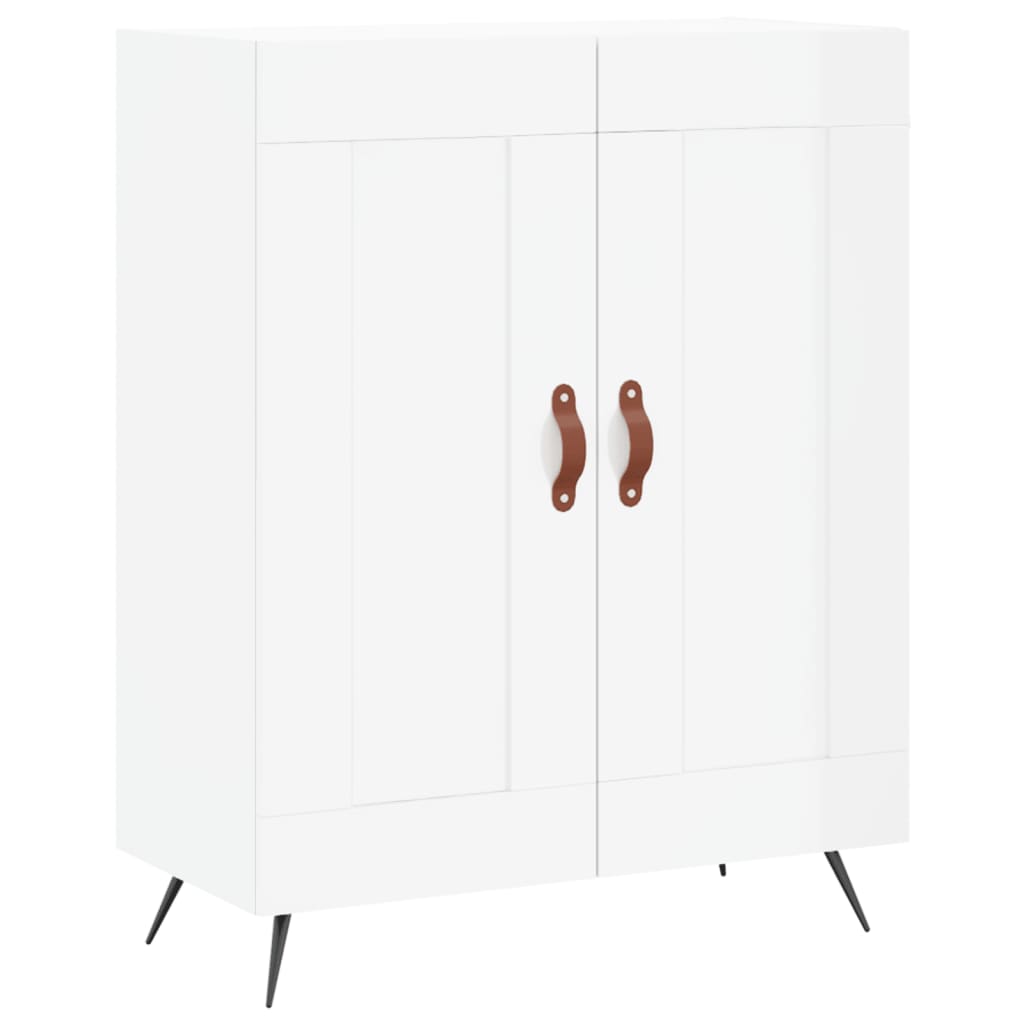 vidaXL Buffet haut Blanc brillant 69,5x34x180 cm Bois d'ingénierie