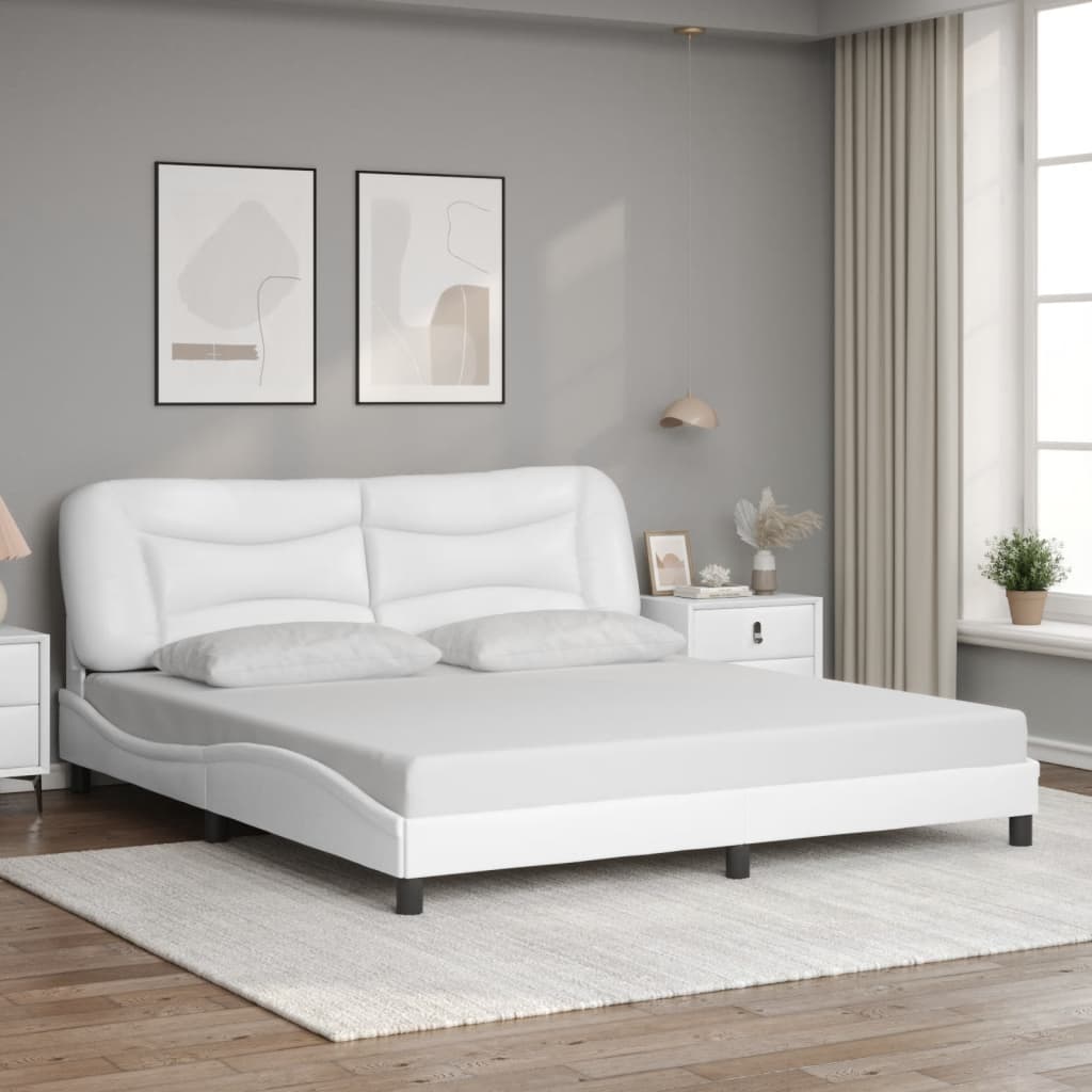 vidaXL Cadre de lit sans matelas blanc 180x200 cm similicuir