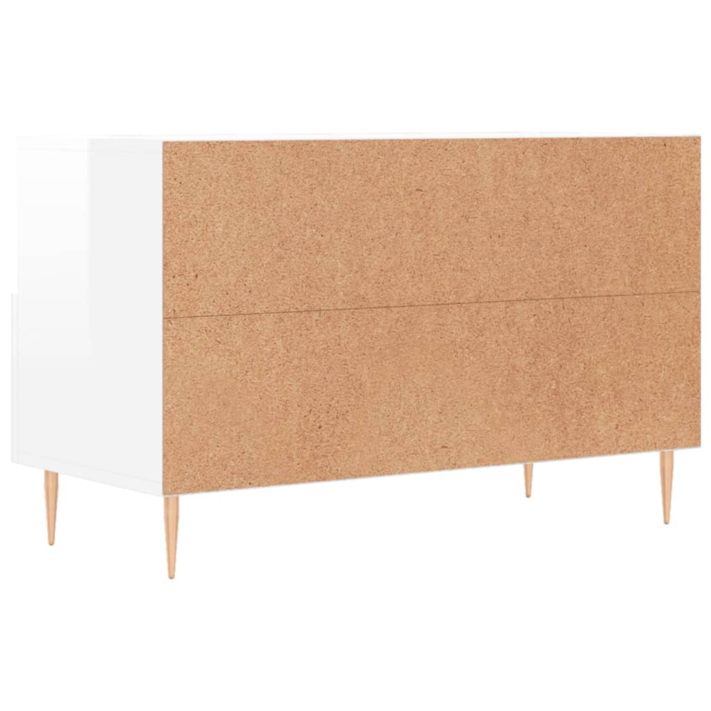 vidaXL Meuble TV Blanc brillant 80x36x50 cm Bois d'ingénierie