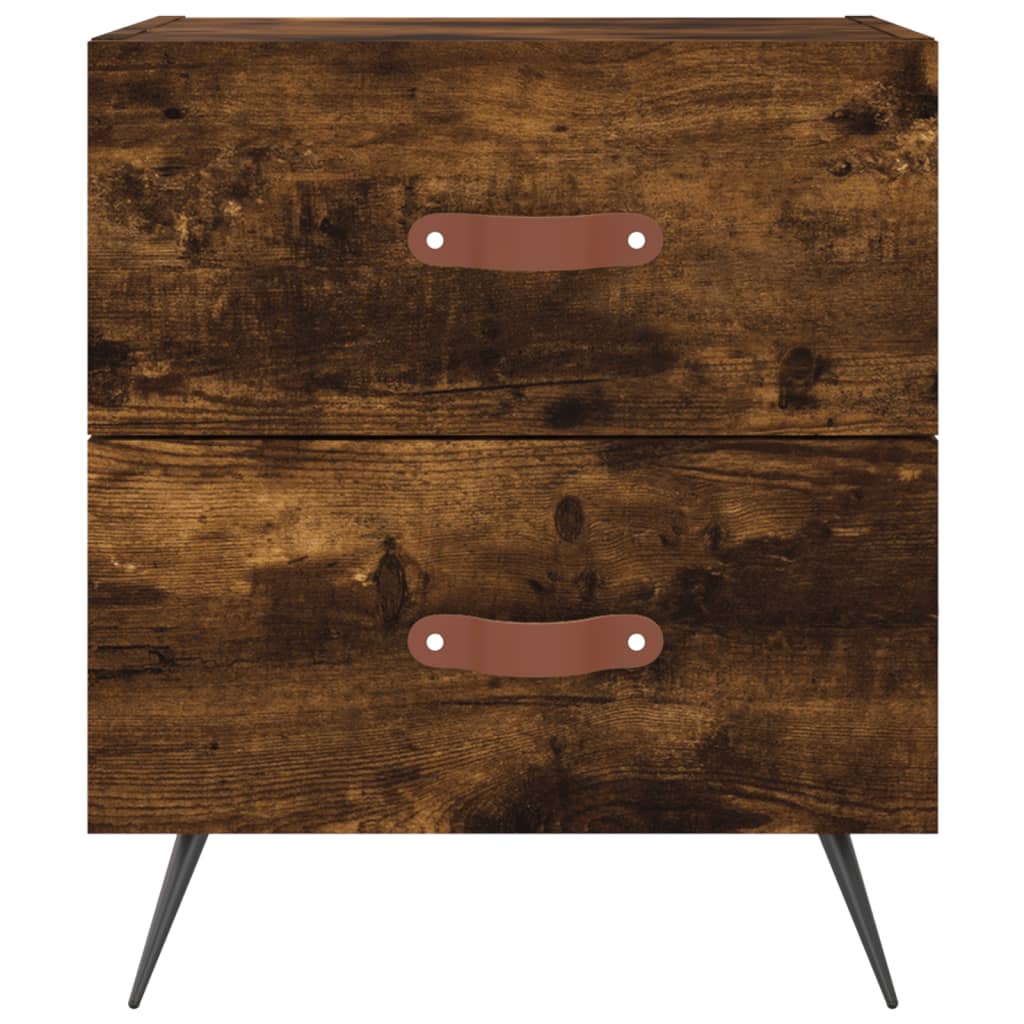 vidaXL Table de chevet chêne fumé 40x35x47,5 cm bois d’ingénierie