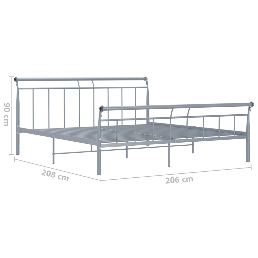 vidaXL Cadre de lit sans matelas gris métal 200x200 cm