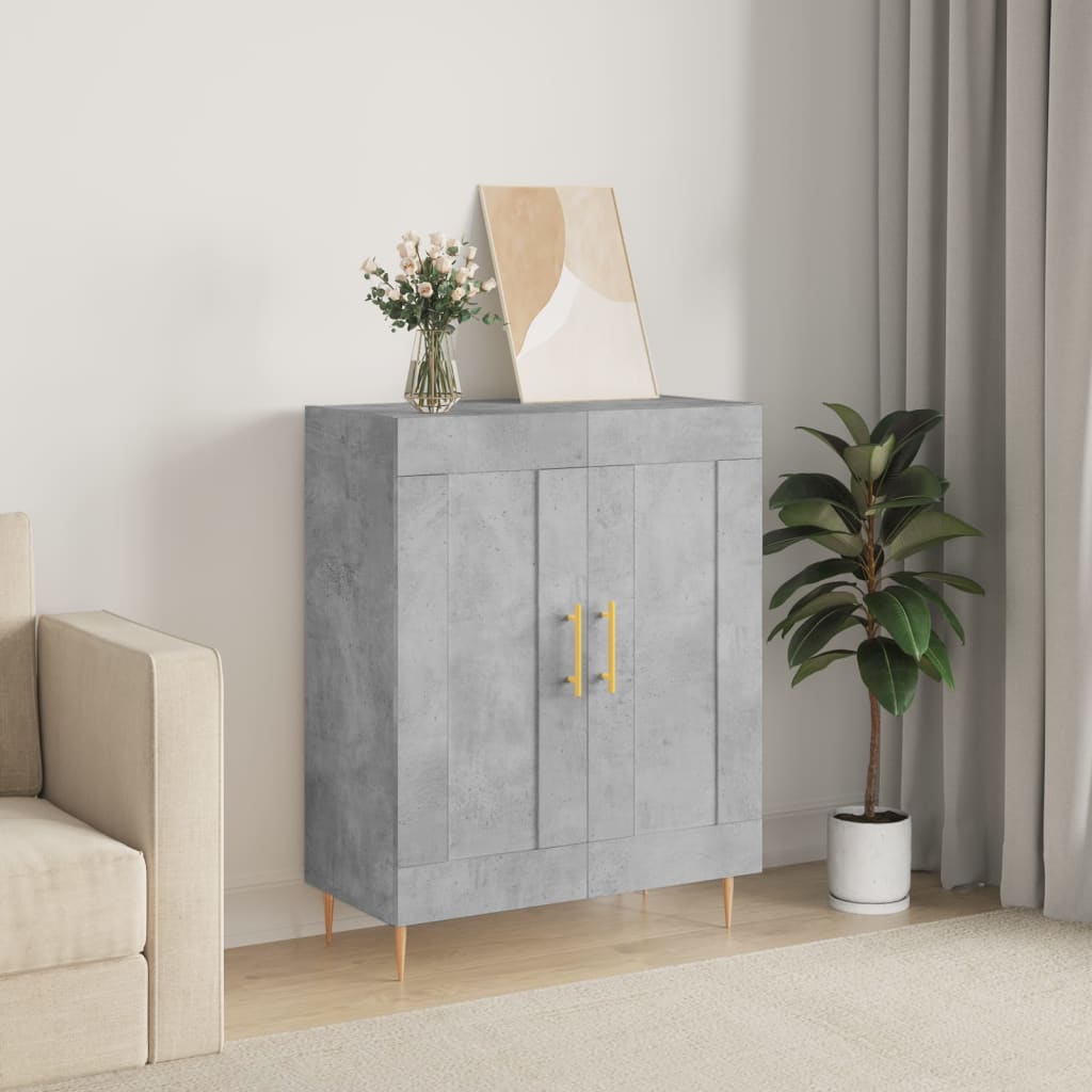 vidaXL Buffet gris béton 69,5x34x90 cm bois d'ingénierie