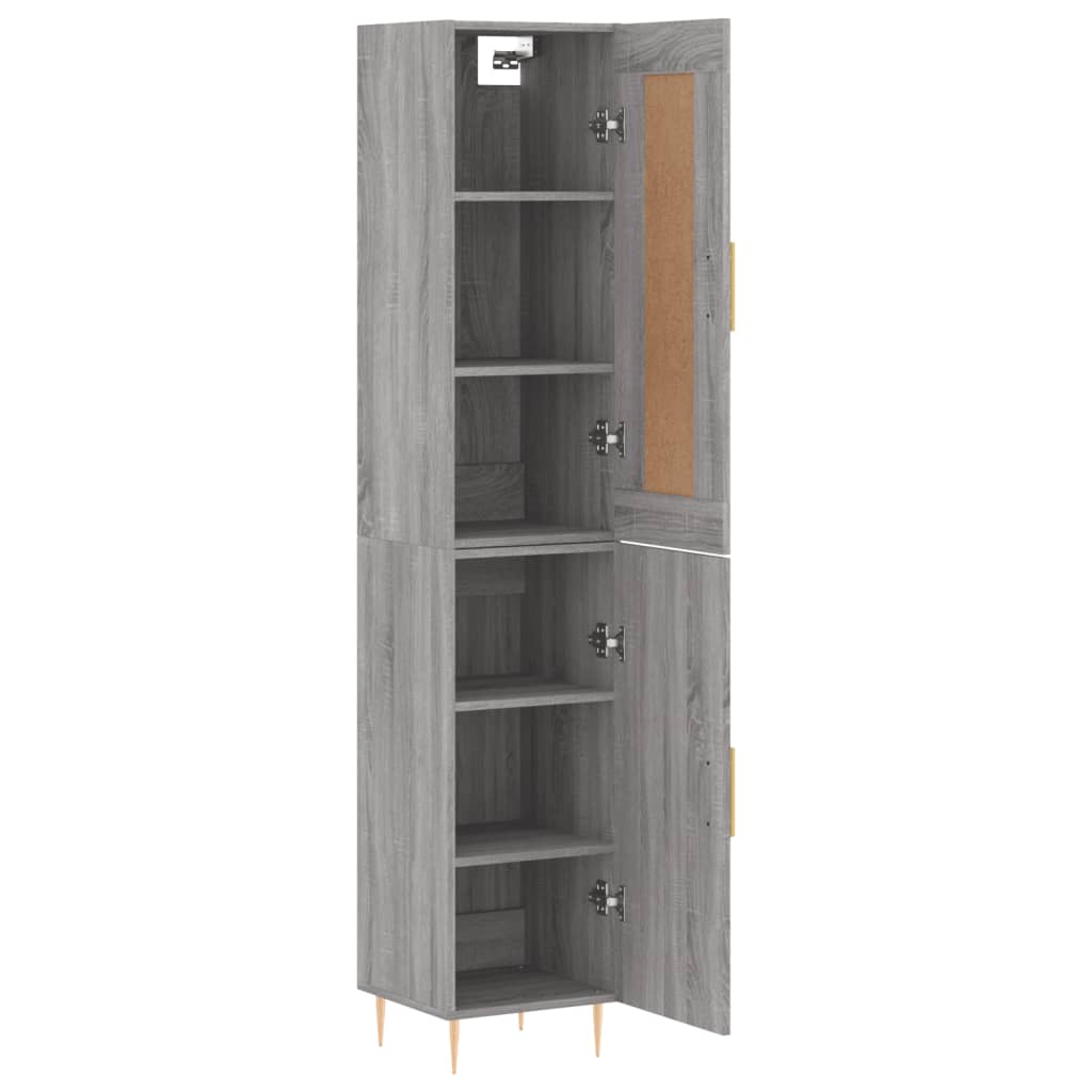 vidaXL Buffet haut Sonoma gris 34,5x34x180 cm Bois d'ingénierie