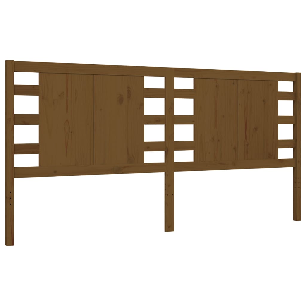 vidaXL Cadre de lit avec tête de lit marron miel 200x200cm bois massif