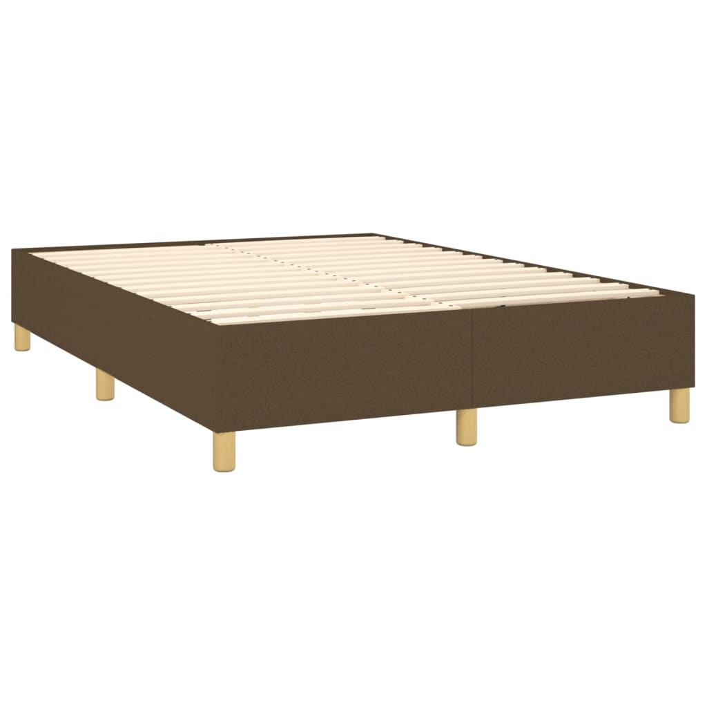 vidaXL Sommier à lattes de lit matelas et LED Marron foncé 140x200 cm