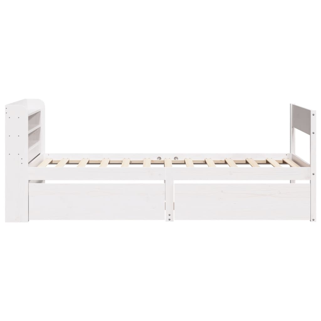 vidaXL Cadre de lit sans matelas blanc 90x200 cm bois de pin massif