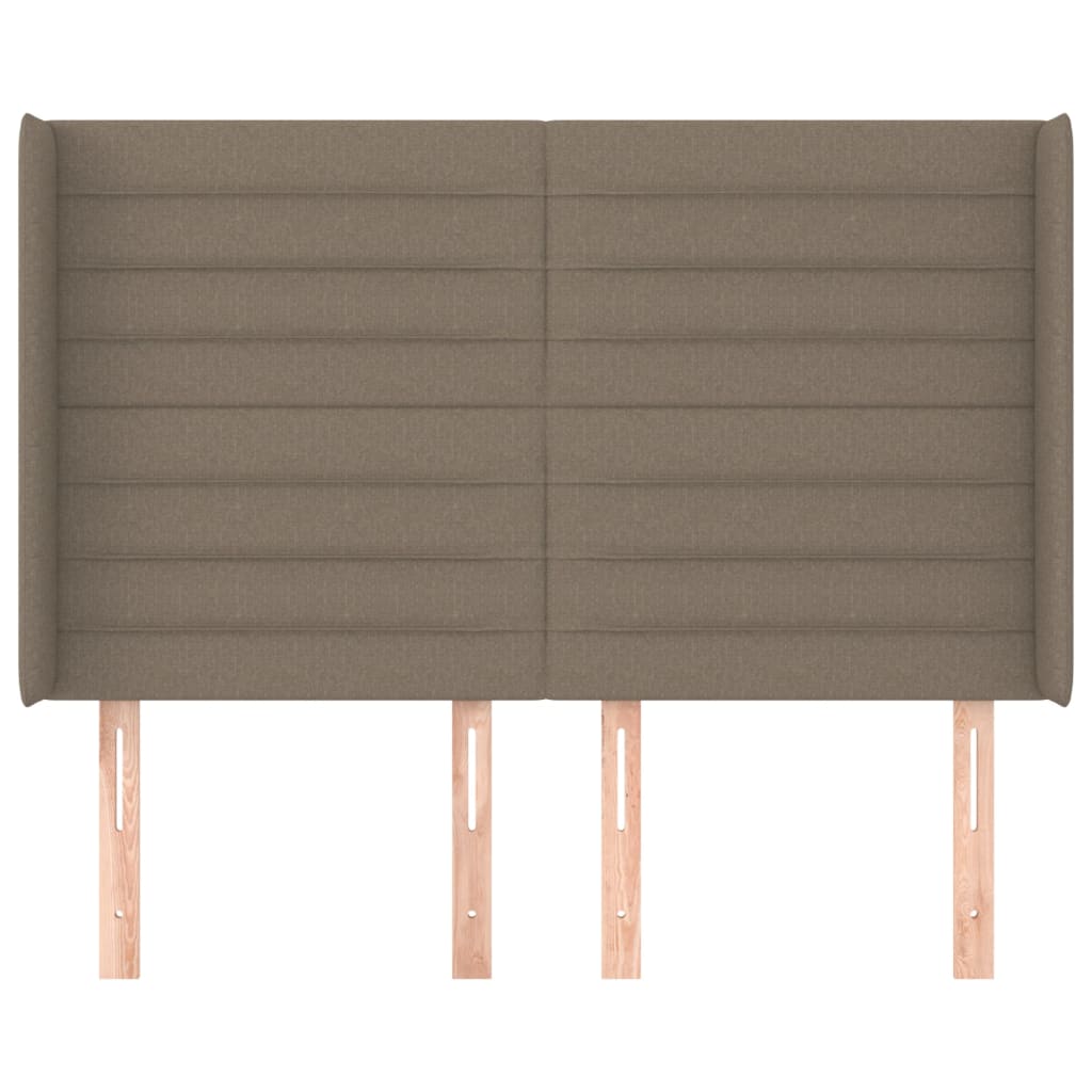 vidaXL Tête de lit avec oreilles Taupe 147x16x118/128 cm Tissu